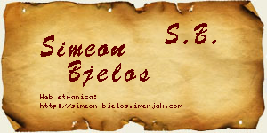 Simeon Bjeloš vizit kartica